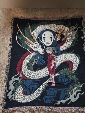 Spirited Away No-Face & Haku Dragon Wall Tapestry Throw